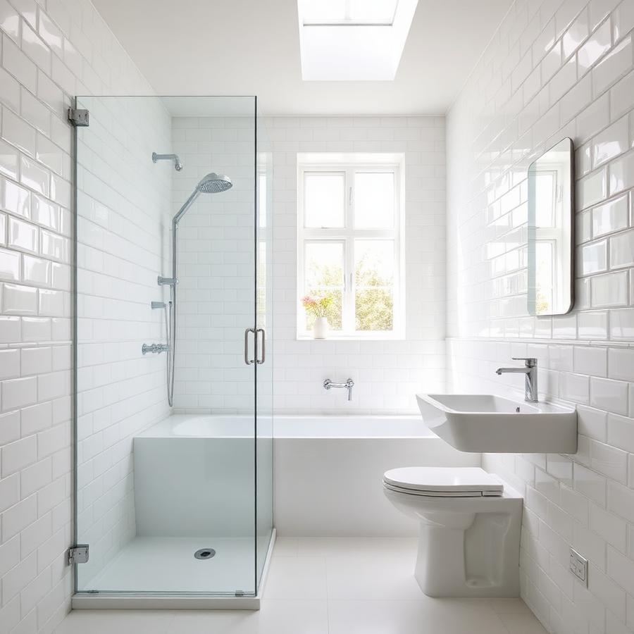 Spotless modern UK bathroom after professional cleaning
